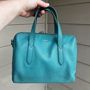 NWOT Fossil Sydney Satchel Crossbody Teal